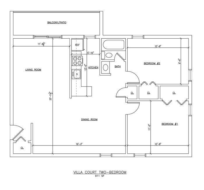 Two Bedroom Floor Plan