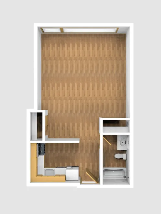 Studio Unfurnished 3D View