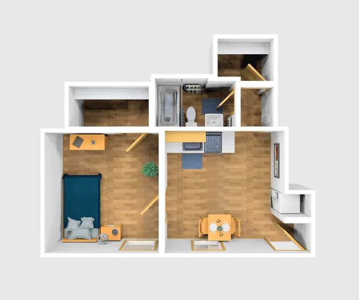 One Bedroom Furnished 3D View (136)