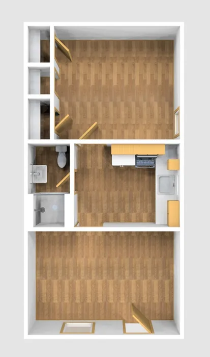 One Bedroom Unfurnished 3D View (132)