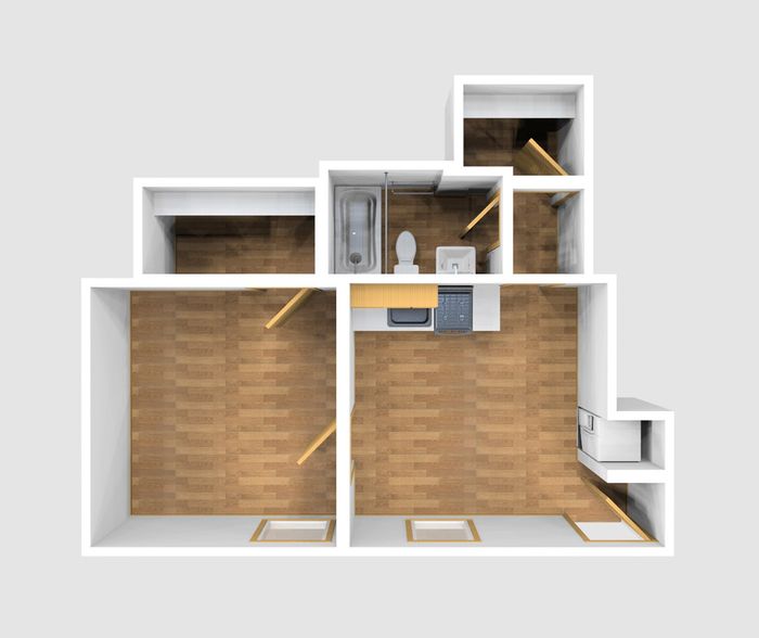 One Bedroom Unfurnished 3D View (136)