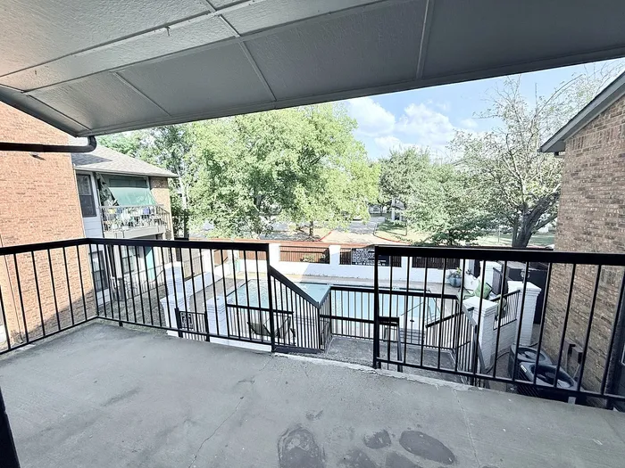 A2 apartment view overlooking the swimming pool