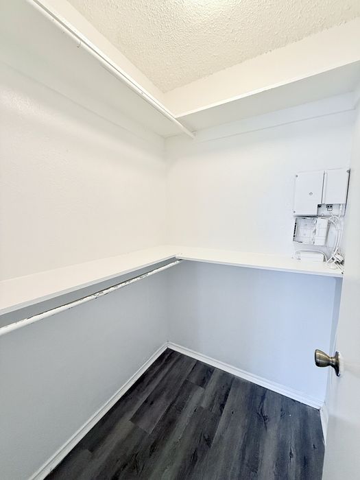 Closet inside the A2 apartment bedroom
