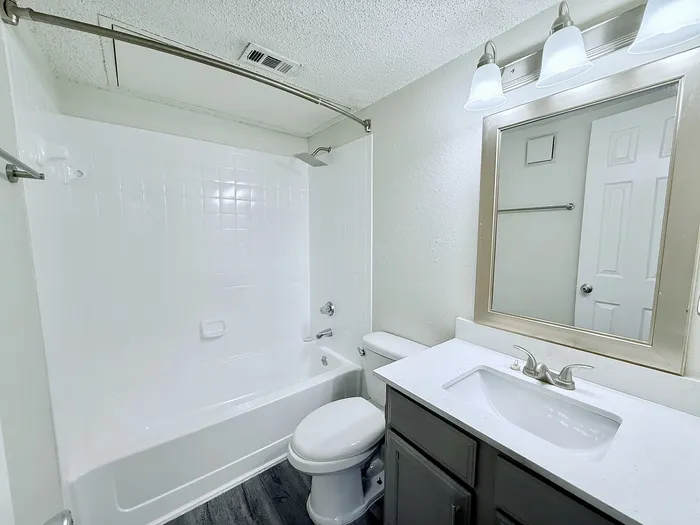 Primary bathroom inside the C1 apartment