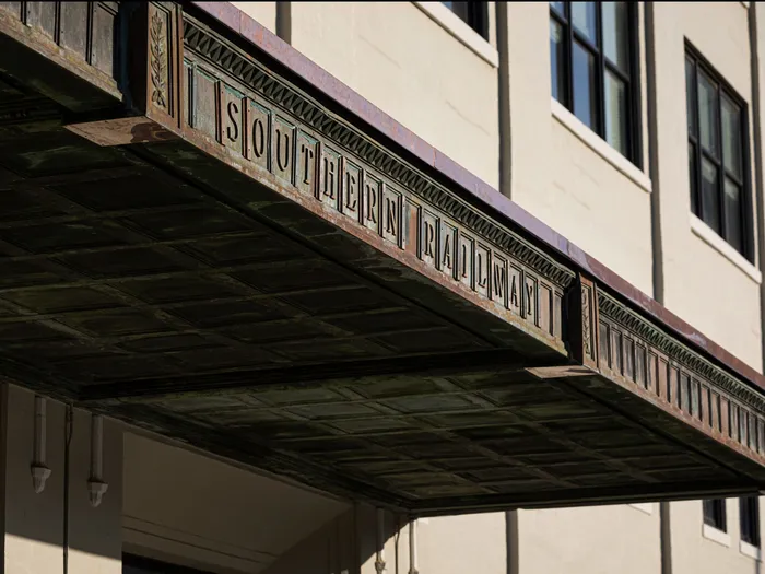 Detail of Canopy Front Entrance The Lofts Front Entrance Centennial Yards South Downtown Atlanta