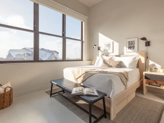 Spacious Bedroom with a view at The Lofts at Centennial Yards South, Downtown Atlanta