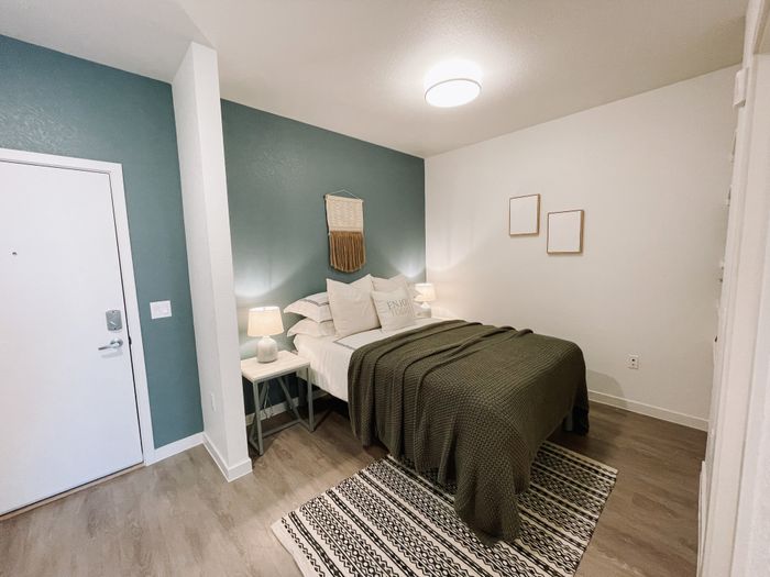 Colfax style unit bedroom area off the front entrance