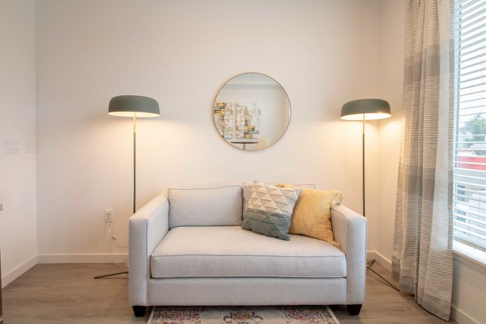 Cozy living room next to living room window