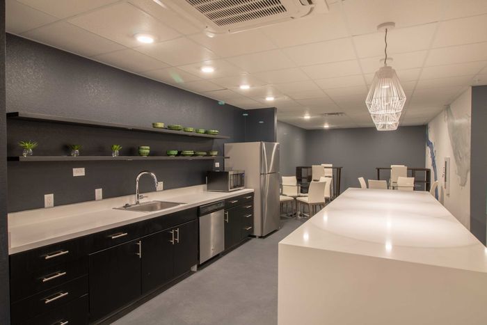 Dining entertainment lounge with seating space
