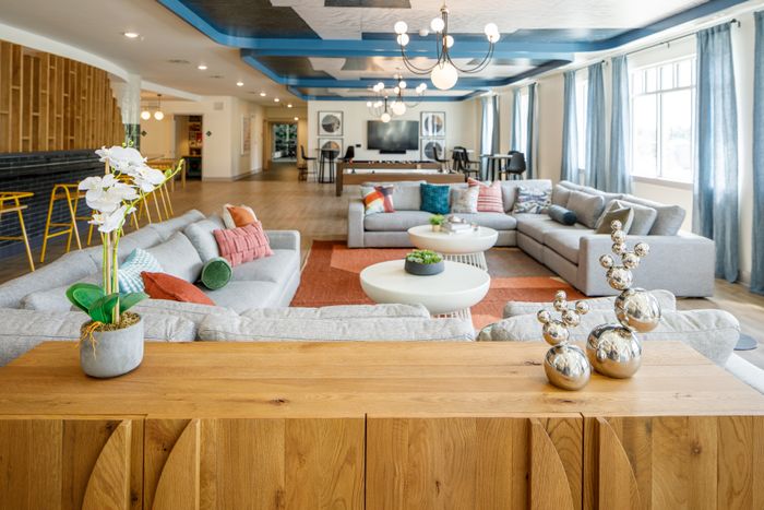 Couches and seating in common area amenity