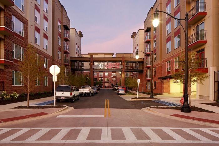 Lofts at City Center exterior bridge
