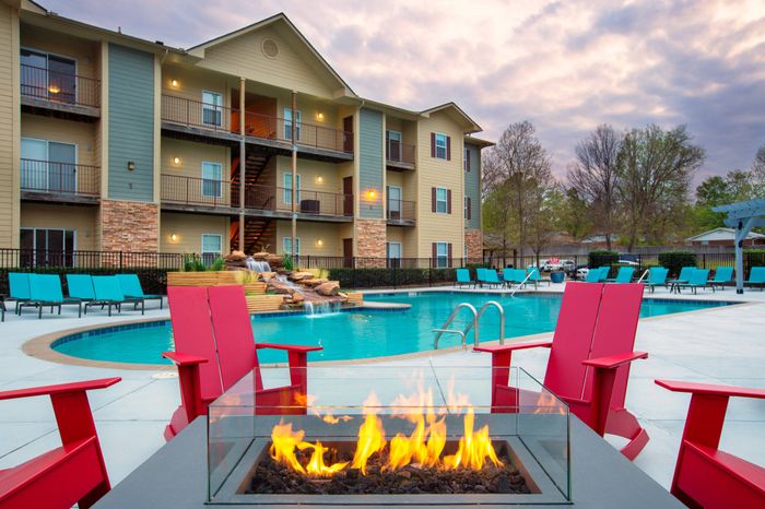 Poolside Fire Place