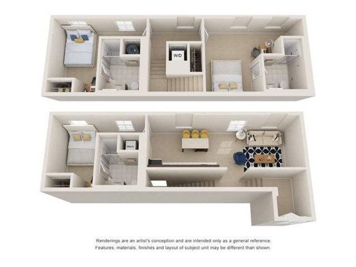 3BR/3BA - A Townhome
