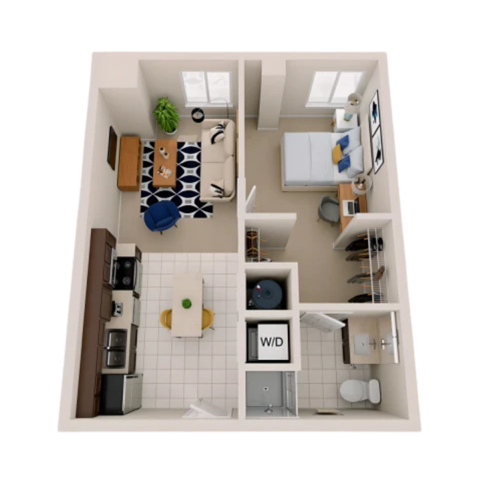Paloma University City - One-Bedroom Floorplan