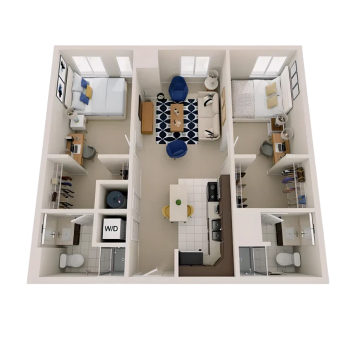Paloma University City - Two-Bedroom Floorplan