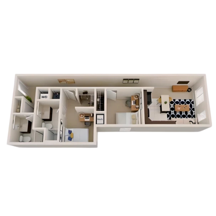 Paloma University City - One Bedroom Floorplan