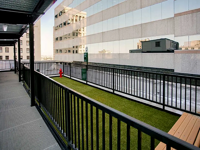 Modern urban balcony with Pet Run