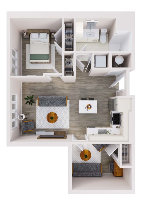 1 bedroom floor plan