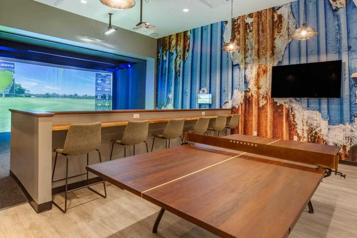 game room with ping pong table and virtual golf west 6th tempe