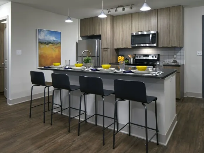 model unit kitchen with island and seating six11 ann arbor