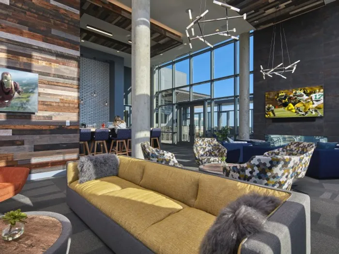 clubhouse lounge area with couches six11 ann arbor
