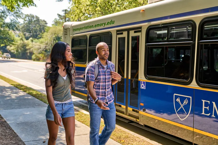 Students Walking to Emory Shuttle