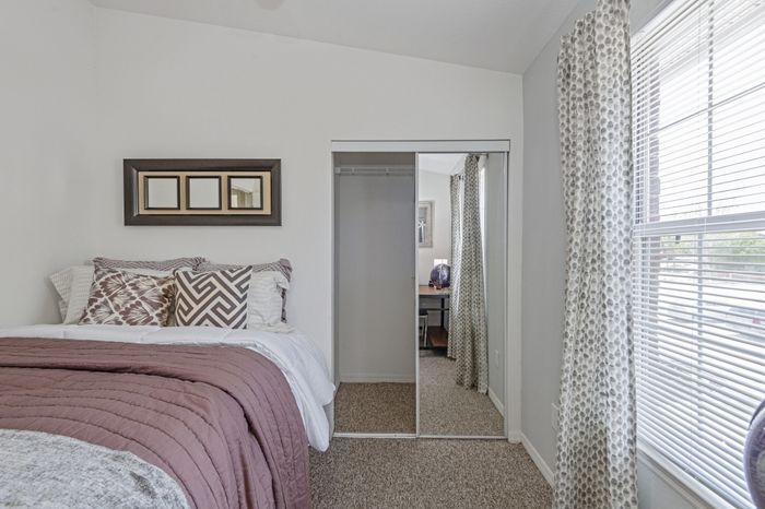 model unit bedroom with closet