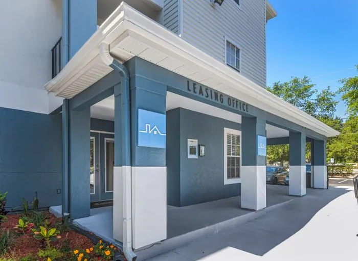 leasing office entrance exterior orlando student housing