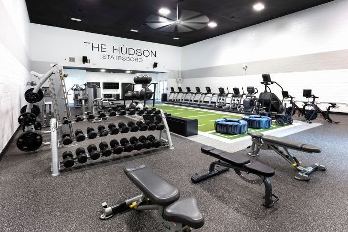 fitness center with free weights cardio machines and tires hudson statesboro