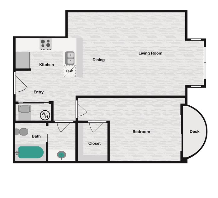 1x1A Floor Plan