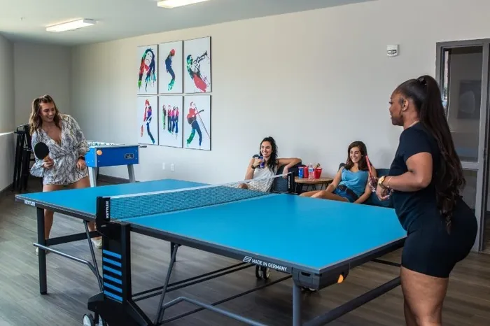 Fun game lounge area at 303 Flats in Knoxville, Tennessee