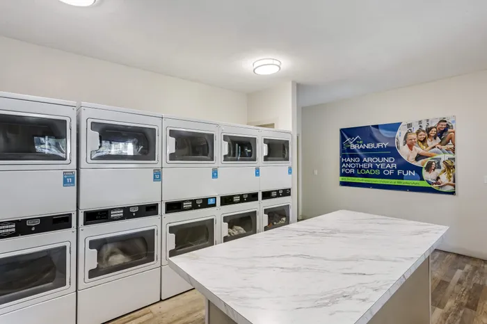 On-site laundry facilities at The Branbury student apartments in Provo, Utah