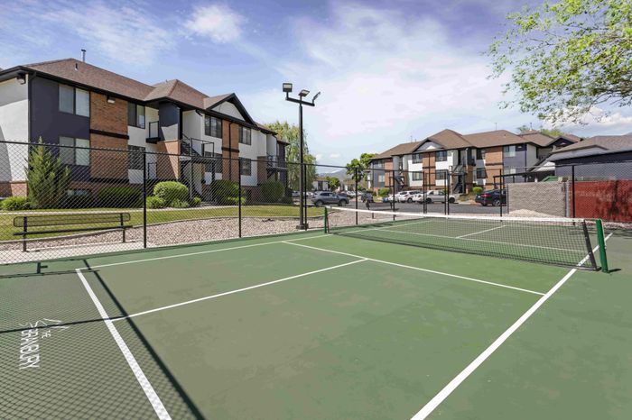 Pickleball and tennis court at The Branbury student apartments in Provo, Utah
