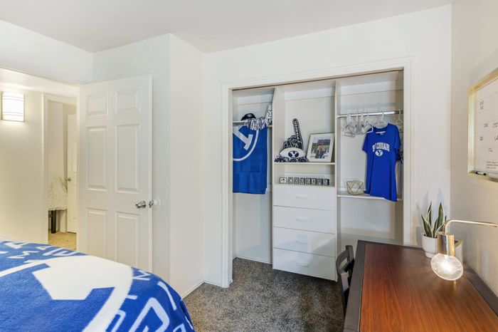 Large closets at The Branbury student apartments in Provo, UtahLarge closets at The Branbury student apartments in Provo, Utah