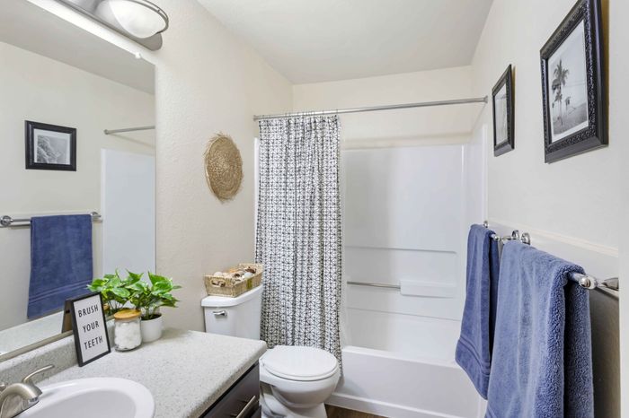 Bathroom  at The Branbury student apartments in Provo, Utah