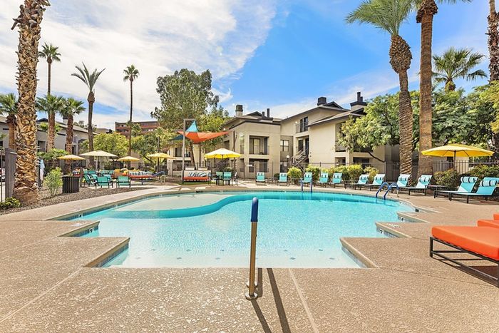 Resort Style Pool with Loungers at 225 North in Tucson, Arizona