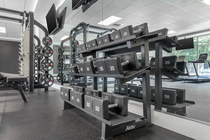 24-hour fitness center at Live on Hillsborough in Raleigh, North Carolina