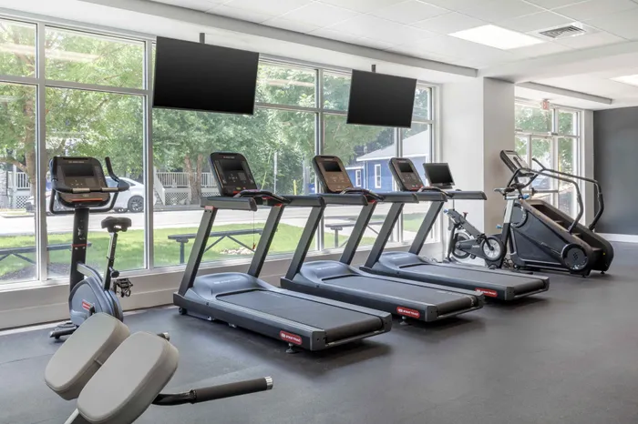 24-hour fitness center at Live on Hillsborough in Raleigh, North Carolina