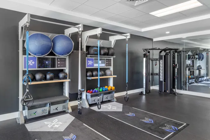 24-hour fitness center at Live on Hillsborough in Raleigh, North Carolina