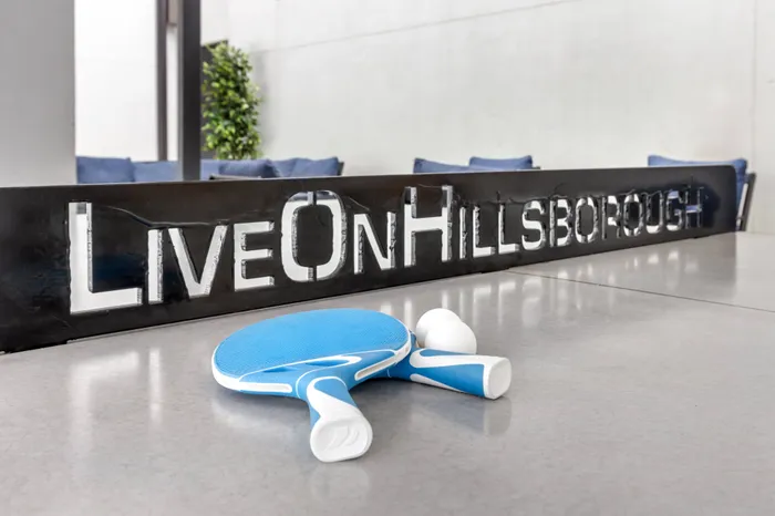 Outdoor table tennis at Live on Hillsborough in Raleigh, North Carolina