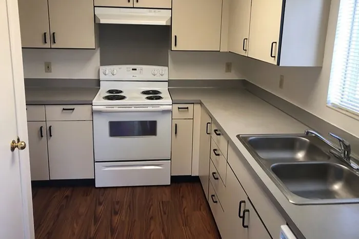 Fully Equipped Kitchen in apartments at Clark Terrace, Pullman, WA.