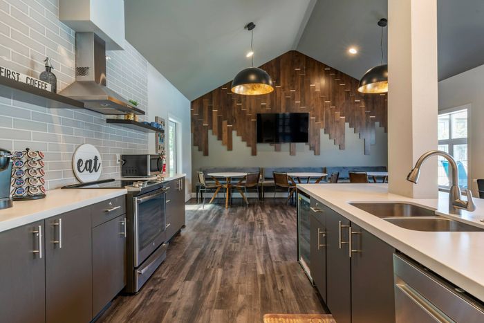 Modern Clubhouse Kitchen at Forest Hills in Eugene, Oregon