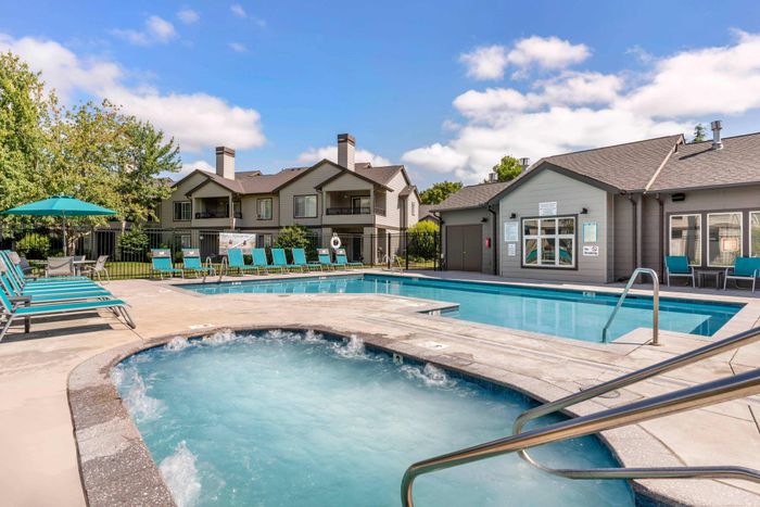 Year-Round Outdoor Spa at Tanning bed at Forest Hills in Eugene, Oregon