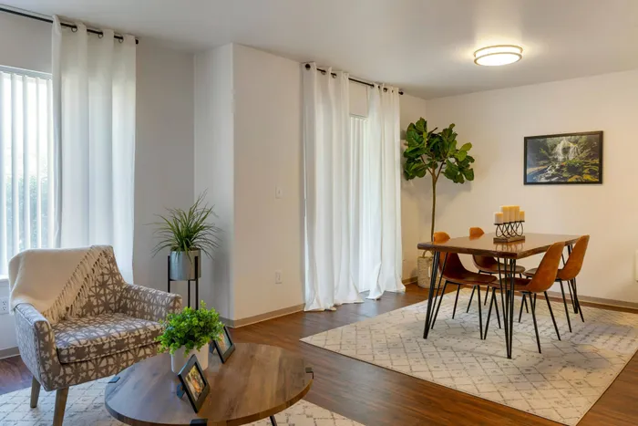Inviting Living and Dining Room at Forest Hills in Eugene, Oregon