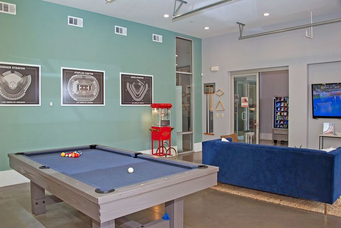 Social game room at Highlander at North Campus in Riverside, California