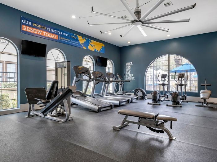 Fully Equipped Fitness Center at Highlander at North Campus in Riverside, California