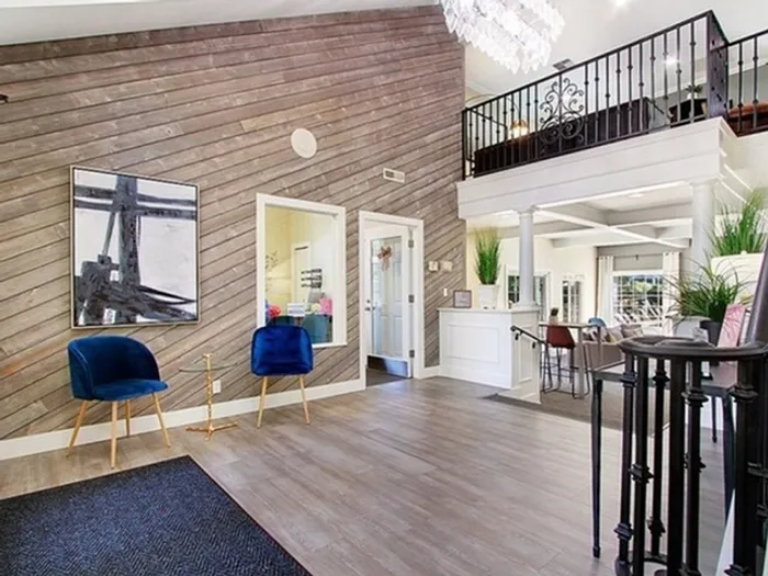 Clubhouse lounge seating area at Greystone Meadows apartment community in Federal Way WA