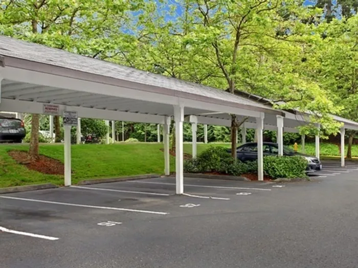 Covered parking available for residents at Greystone Meadows apartments in Federal Way WA