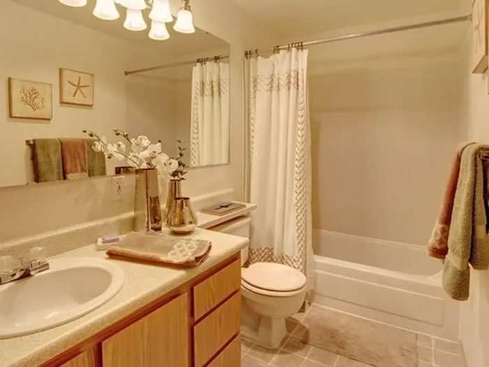 Private apartment bathroom at Greystone Meadows in Federal Way WA