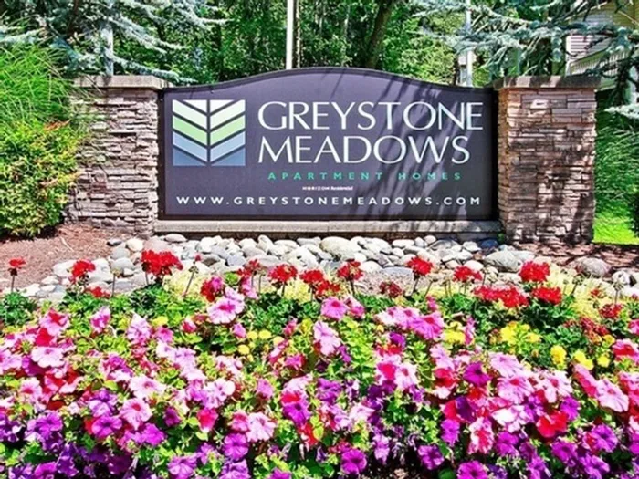 Greystone Meadows monument entrance sign at 31500 1st Ave S Federal Way WA